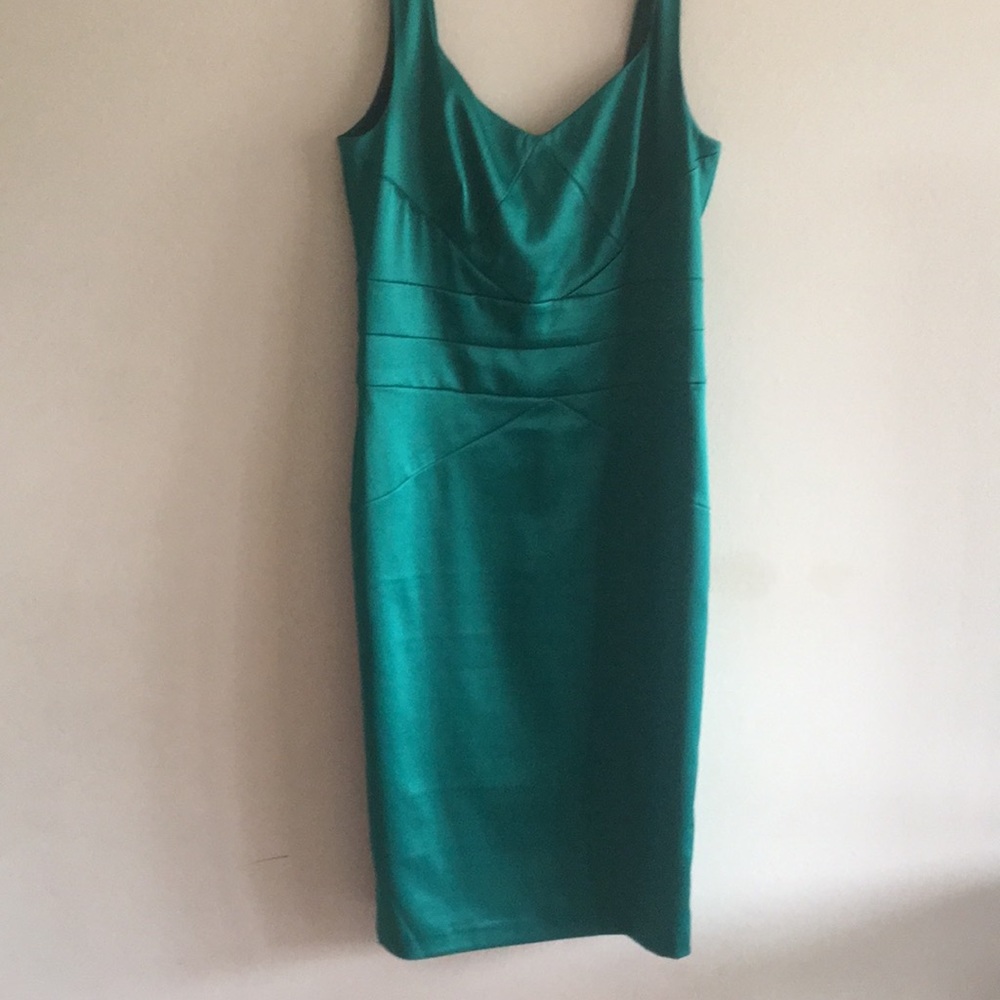 New York & Company Teal Sleeveless Midi Dress